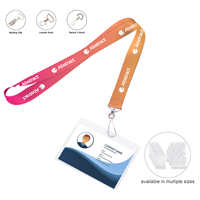 Lanière porte-badge en polyester de 3/4 po imprimée par sublimation avec porte-badge transparent et clip pivotant en métal – Tendance et durable