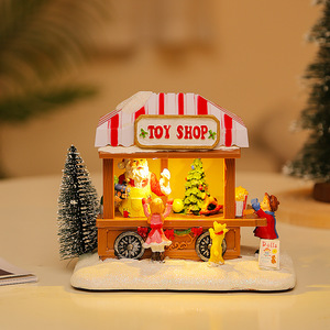Casa de Navidad creativa, luz Led, Mini resina, vista de nieve, decoración de Casa de Navidad, mesa <span class=keywords><strong>Musical</strong></span>, casa de Navidad luminosa, <span class=keywords><strong>pueblo</strong></span> - Product Image 4