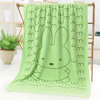 Serviette de bain à motif de dessin animé, grande taille, épaisse, bonne absorption d'eau, produit en gros