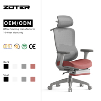Chaise de bureau ergonomique moderne haut de gamme en maille avec dossier haut, pivotante, avec appui-tête réglable pour usage scolaire