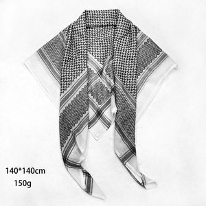 高品质阿拉伯迪拜沙特阿拉伯男士中东头巾Keffiyeh Shemagh 140 * 140厘米大号方形围巾披肩 - Product Image 5