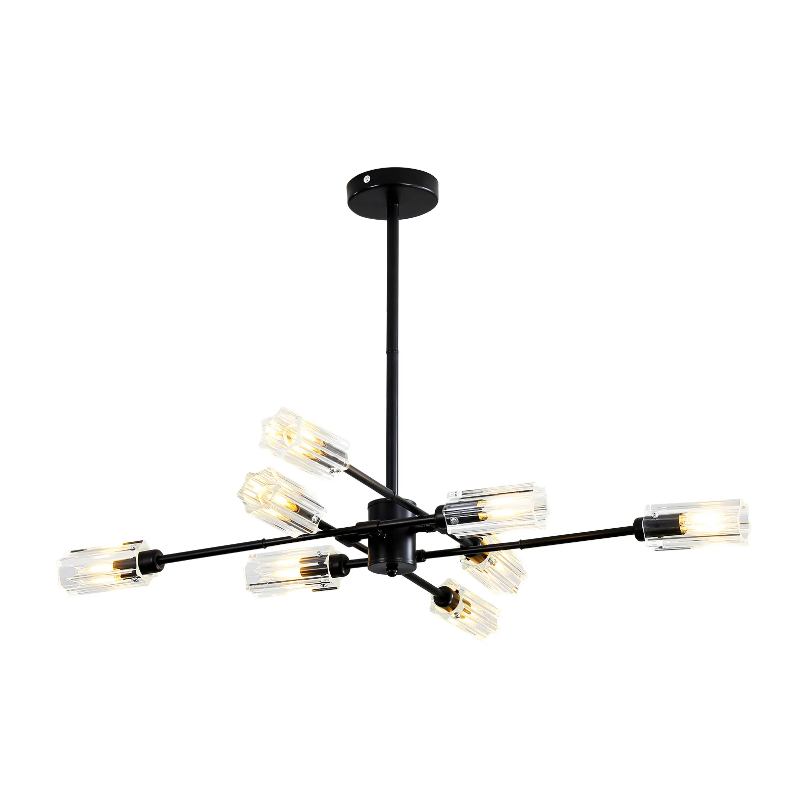 Chandelier Black Adjustable Modern Hanging Lamp Industrial Pendant Lighting LED Ceiling Light Fixture