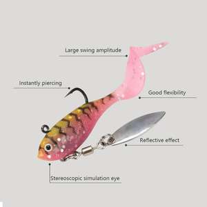 Leurre souple de pêche, jig en plomb, leurres en PVC, VIB, leurres artificiels rotatifs, leurres durs, cuillère en métal pour les poissons de la famille des  Lucioperces - Product Image 5