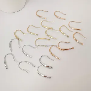 Crochet de boucle d'oreille en or véritable 14 carats vente en gros résultats de boucle d'oreille bricolage pour fournitures de fabrication de bijoux