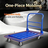 Carretilla Plegable de Plataforma Plana de 1500 kg, 130x80 cm, con Tubo Cuadrado Plateado y Ruedas de 6 Pulgadas, Carro de Carga OEM