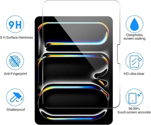 Protection d'écran en verre trempé HD 9H pour iPad Pro A16 2025 11 pouces, iPad 10e génération 10,9 pouces, iPad Air 2026 - Product Image 6
