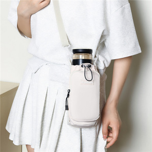 Crossbody Water Bottle Bag Vertical Square Zipper Pocket Portable Lightweight For Everyday Outfits - Product Image 2