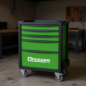 Fasano Tools 5 <b>Drawer</b> Tool Cart Green Rolling Storage Organizer for <b>Workshop</b> Garage Use - Product Image 3