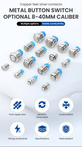 Interruptor de botón de metal impermeable IP65 de 12mm, electrodoméstico electrónico, uso de dos pines, sin bloqueo, autorreinicio 3A 250VAC - Product Image 6