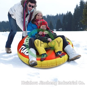 Tubo de nieve, trineo de nieve de 48 pulgadas con asa para deportes de invierno al aire libre, tubo de nieve inflable, trineo resistente para invierno, anillo de esquí - Product Image 2