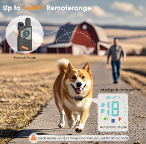 베스트 셀러 원격 제어 개 훈련 고리 전기 충격 휴대용 소리 진동 수동 및 자동 정지 짖는 소리 - Product Image 3