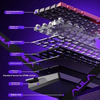 Clavier mécanique AULA WIN60/68 Esports RGB 61 touches USB Type-C/2.0 sans fil en matériau PBT pour ordinateur de bureau – Nouveau