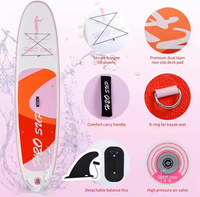 Vente chaude Paddle Board Gonflable Rose Couleur Stand Up SUPS Board Pour Les Filles Nouveau Design Paddle Board Avec Siège