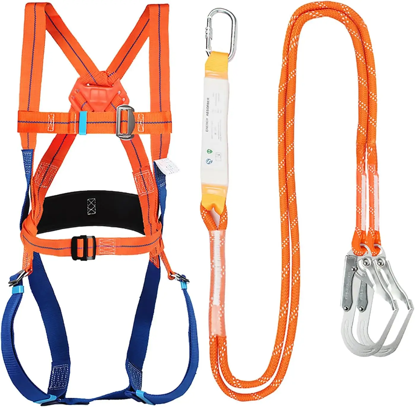 Safety Rope Belt Harnesses Safety Full Body Harness Double Hook Safety Belt Buckles with Lanyard Fall Protection