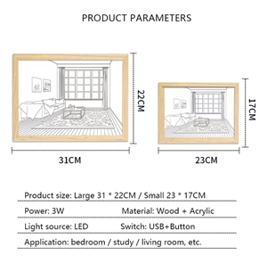 Nuove luci pittura Led <span class=keywords><strong>luce</strong></span> notturna lampada da comodino atmosfera lampada da tavolo decorazione della parete camera da letto decorazione della casa regali pittura artistica - Product Image 3