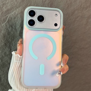 Funda para iPhone de Buena Calidad con Degradado Láser, Funda Magnética <span class=keywords><strong>IMD</strong></span> para iPhone 17 16 15 Pro Max, Carcasa Trasera para 14 13 12 Pro - Product Image 4