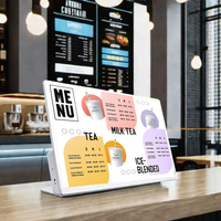 Tablero de menú Digital de escritorio LCD Android KFC de café interior de 24 pulgadas 23,8 para restaurante, té de la leche, tienda minorista, señalización Digital