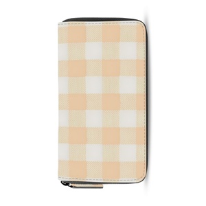 Custom PU Leather Plain Checked Design Fashion Luxury Vintage Clutch <b>Bag</b> <b>Long</b> Wallet Zipper Closure Anti-Theft Purse - Product Image 6