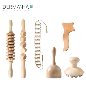 Novedad 2023 al Por Mayor Herramientas de Masaje de Maderoterapia Rodillo de Masaje de Madera Manual Set de Herramientas de Terapia con Bambú - Product Image 4