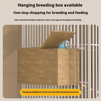 Cage de Luxe Grande pour Animaux Domestiques en Métal avec Base Mobile à Roulettes et Support pour Perroquet, Dotée d'un Plateau en Plastique