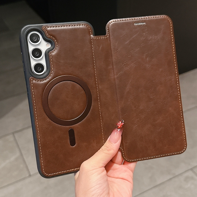PU Leather Flip Phone Case with Card Holder Wallet Magnetic Protective Mobile Phone Case for Samsung Galaxy A16 A36 A56 5G Cases