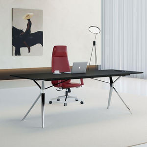 Muebles de oficina ejecutivos de diseñador moderno Escritorio CEO jefe en forma de L con pies de aleación de aluminio galvanizado sólido - Product Image 3