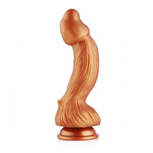 Hismith Monster <span class=keywords><strong>Dildo</strong></span> Series Consolador de silicona dorada de 9,27 pulgadas con ventosa para reproductor avanzado Consolador de fantasía en forma de arco - Product Image 2