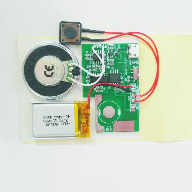 Press button MP3 Recordable Sound Module USB Downloadable Music Chip For  DIY music Box, toy and greeting card