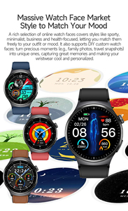 Montre connectée intelligente avec assistant vocal, SOS, électrocardiogramme (ECG), mesure de la graisse corporelle, IMC, suivi de la santé, EDA, IP68, tracker d'activité physique, compatible Android - Product Image 2