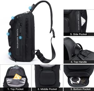 Borsa a Tracolla Impermeabile Personalizzata con Porta di Ricarica USB - Product Image 3