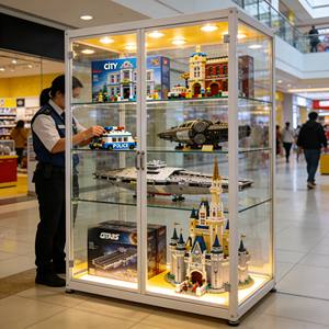 ミニフィギュアコレクター向け、強化ガラスとLEDライト付きカスタムパズルブロックディスプレイケース、ディスプレイキャビネット、ディスプレイ棚 - Product Image 6