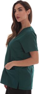 Femmes Hommes Vêtements de travail Manches courtes Col en V Tops + Pantalon Gommage Uniforme Salopette Soins Infirmiers Travail Uniformes Médicaux Costumes