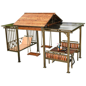 Balcón Patio trasero Jardín Gazebo <span class=keywords><strong>para</strong></span> disfrutar <span class=keywords><strong>de</strong></span> su tiempo libre con su familia y sus amigos Cama tumbada <span class=keywords><strong>Columpio</strong></span> y sillas <span class=keywords><strong>de</strong></span> mesa - Product Image 4