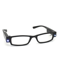 Lunettes de lecture LED durables unisexes noires avec verres transparents en PC pour visages carrés - Danleiyuan Grossiste