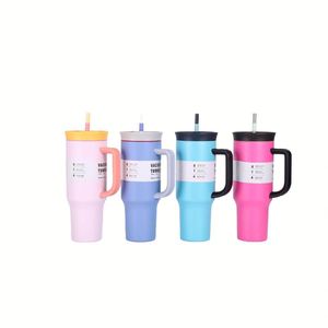 Nuevo Termo de Vacío de Alta Gama para Hombres y Mujeres; Taza Moderna Minimalista de Acero Inoxidable 304 con Asa y Pajita, 40 oz, Regalo Empresarial Popular - Product Image 2