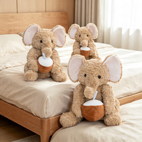 Peluche d'éléphant personnalisée douce et mignonne, jouet en peluche, poupée en coton PP, cadeau d'anniversaire personnalisé, oreiller en peluche, jouets en peluche