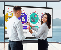 Moniteur à écran tactile de 85 pouces Écran LCD double système d'exploitation pour salle de classe et de conférence Écran intelligent Tableau blanc interactif
