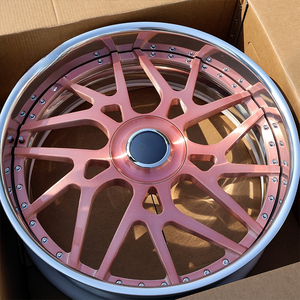 ล้อฟอร์จ Crag 2 ชิ้น สีชมพูโครเมียมปัดเงา ขอบลึก หลายก้าน สำหรับ Chevrolet Impala Pontiac - Product Image 1
