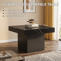 Table basse carrée en marbre BANTO, design moderne minimaliste de luxe léger, cadre en bois haut de gamme BTCT007, garantie 1 an pour le salon