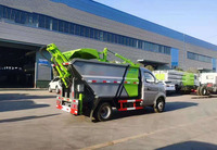 Camion benne basculante manuelle diesel 4x2 de haute qualité avec système de levage de bacs à ordures et grattoir de compression moteur