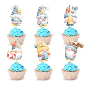 2023 nouveau produit nautique fête gâteau fournitures Gnome anniversaire Dessert cupcake topper pour enfants filles bébé douche