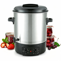 Marmite électrique commerciale en acier inoxydable de 27 L, appareil multifonction pour confitures et vins avec maintien automatique de la température constante