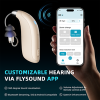 Flysound Chine – Appareil auditif binaural RIC OTC à conduction aérienne, rechargeable, étanche IP68, 50 canaux, réduction adaptative du bruit