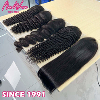Cabello Virgen Indio Rojizo NewWave 15A, 13x4 HD, Encaje Frontal Completo, Cutícula Alineada, Sin Pegamento, para Peluca
