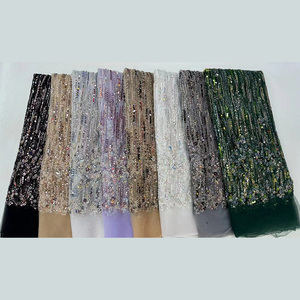 Nhà Máy Giá Blush <span class=keywords><strong>Net</strong></span> thêu phi ren vải Sequins đính cườm buổi tối Ren Vải cho phụ nữ - Product Image 6