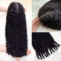 Wig Rambut Manusia Keriting Burma Mentah Peru, Rambut Virgin Sejajar Kutikula, Wig Keriting Dalam, Wig HD Lace Frontal Vietnam Grosir