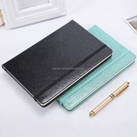 A5 Glitzer-Notizbücher PU-Leder Notizbücher Geschenke Zurück zur Schule für Schüler für UV DTF Wraps Personalisiert Angepasst