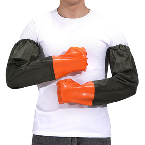 PVC Waterproof Fishing <b>Gloves</b> Long Cut Resistant Insulated For Aquaculture And Auto Repair Unisex - Product Image 1