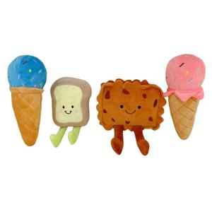 Yeni tasarım çevre dostu geri dönüşümlü kadife köpek oyuncak gıda simülasyon Hamburger & patates kızartması Bite dayanıklı gıcırtılı köpek oyuncak - Product Image 3