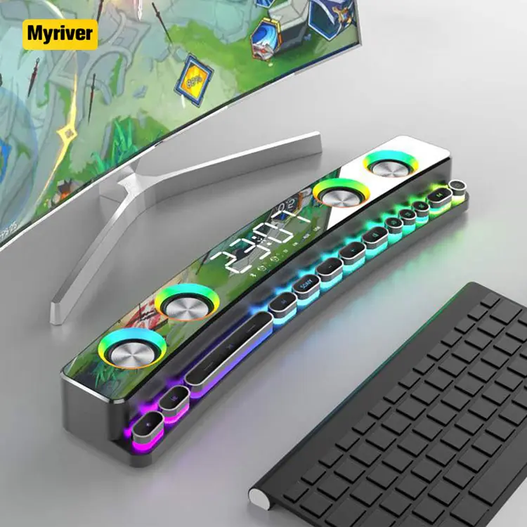 Myriver 2.0 Rgb Led 스피커 3.5Mm 플러그 및 Usb 플러그 게임 스피커 게임 플레이어 휴대용 스피커